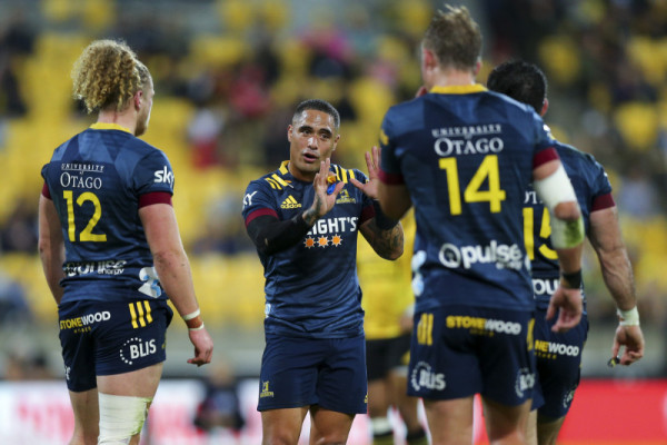 Aaron Smith during his final Highlanders home game at Forsyth Barr Stadium