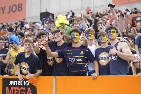Otago students in the Zoo section at a Highlanders game in Dunedin